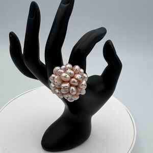 Chico's Pink Pearl Cluster Ring